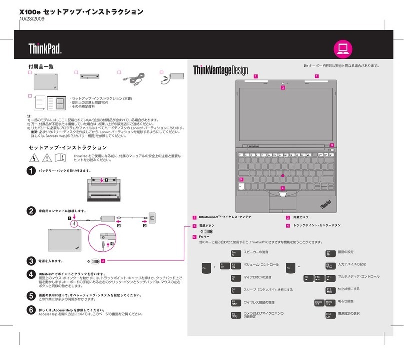 Lenovo THINKPAD X100E Setup poster
