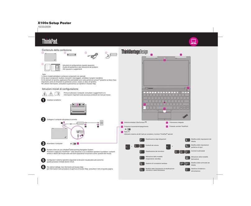 Lenovo THINKPAD X100E Setup poster