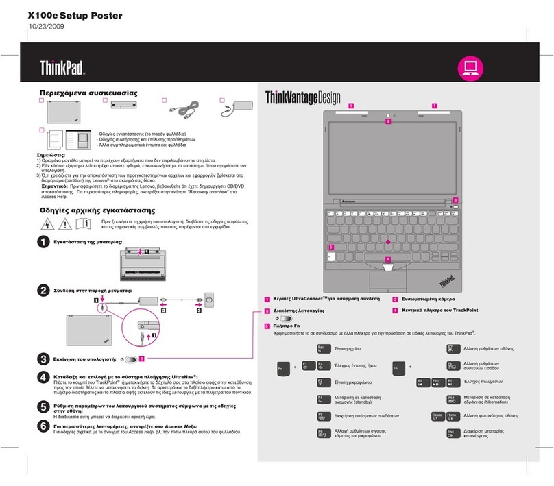 Lenovo THINKPAD X100E Setup poster