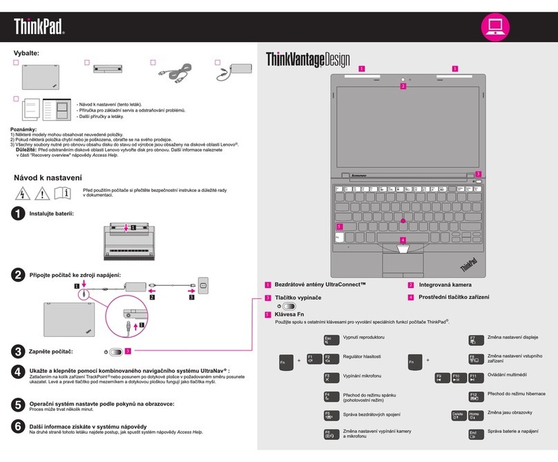 Lenovo THINKPAD X100E User manual