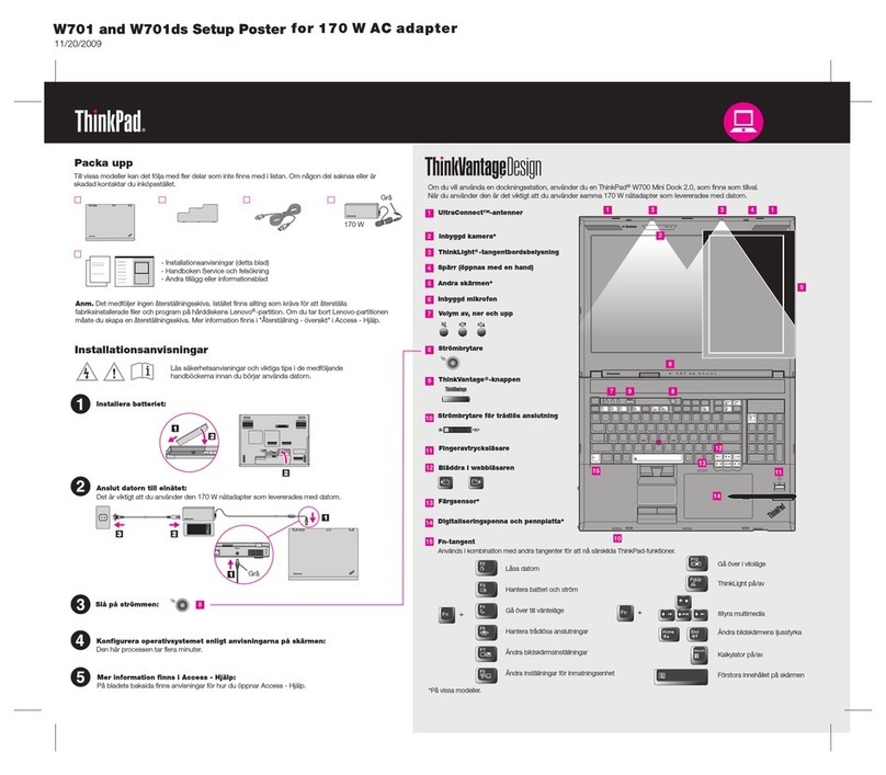 Lenovo THINKPAD W701DS Setup poster