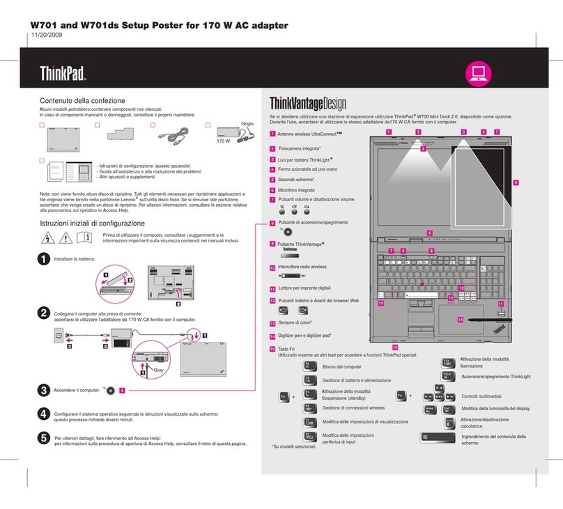 Lenovo THINKPAD W701 Setup guide
