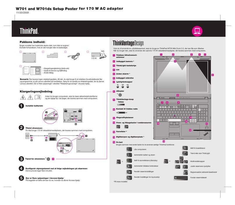 Lenovo THINKPAD W701 User manual Lenovo THINKPAD W701 User manual