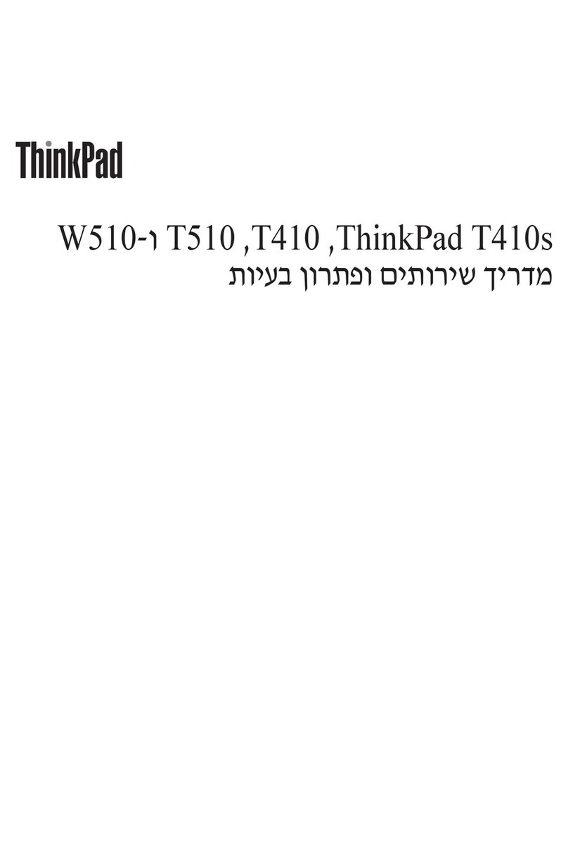 Lenovo ThinkPad T410 User manual Lenovo ThinkPad T410 User manual