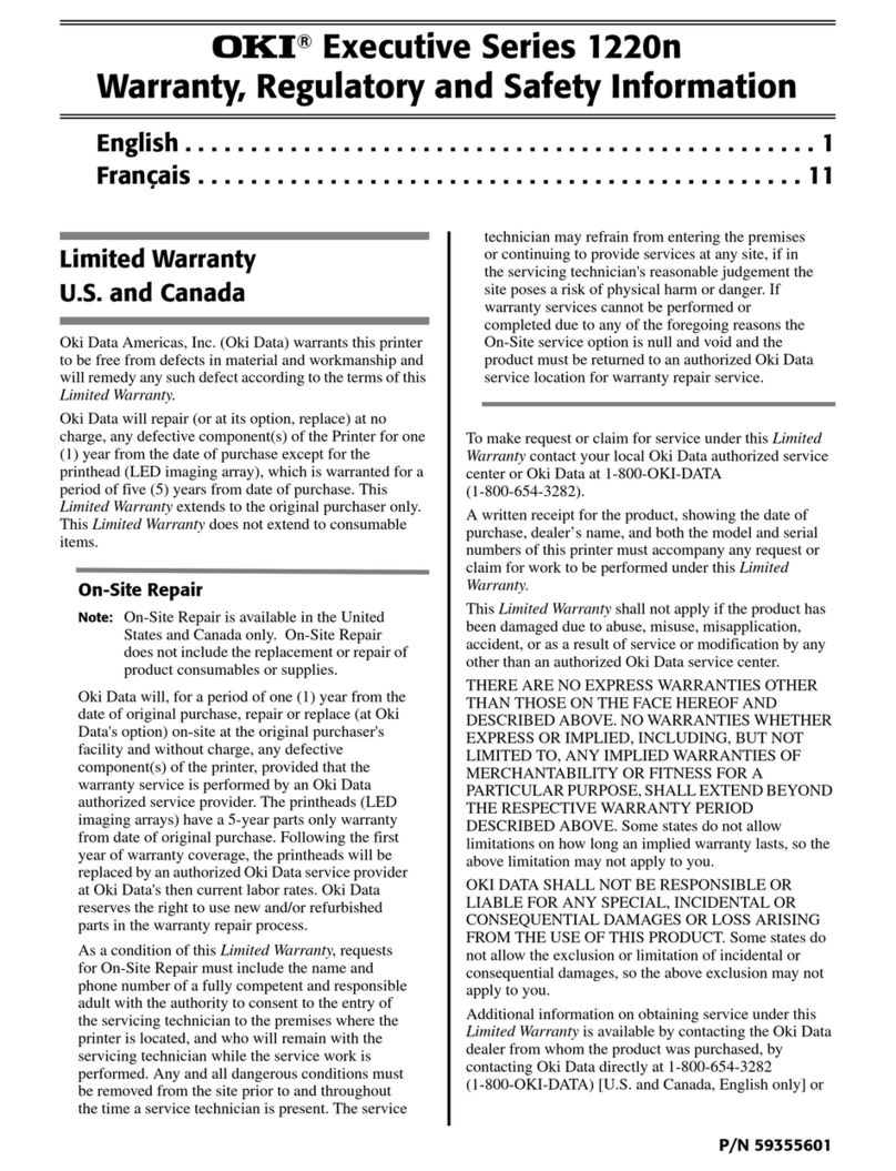 Oki ES1220n Safety information
