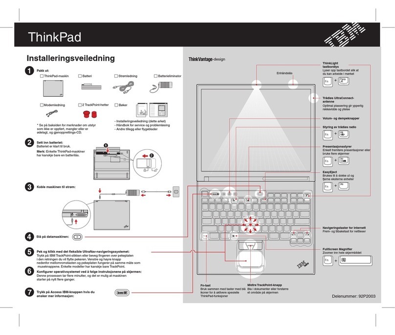 Lenovo ThinkPad T41P Installeringsveiledning