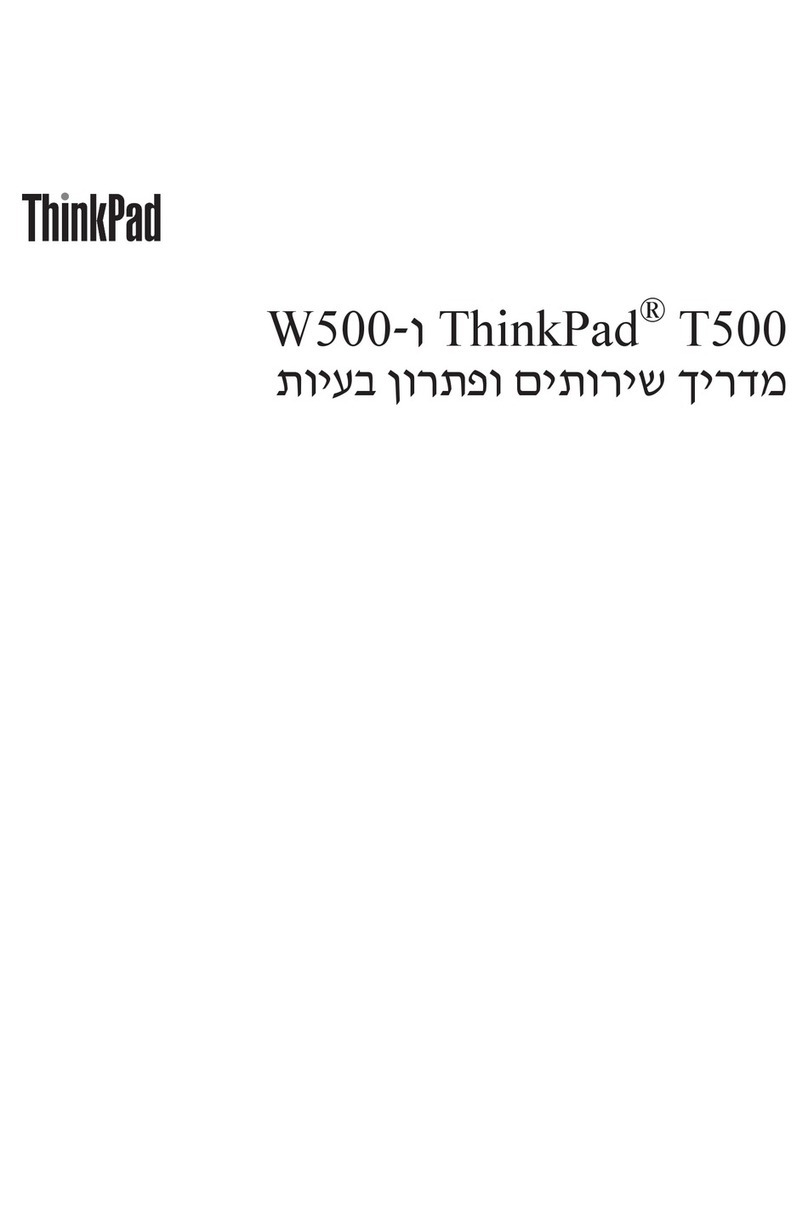 Lenovo ThinkPad T500 Service and troubleshooting guide