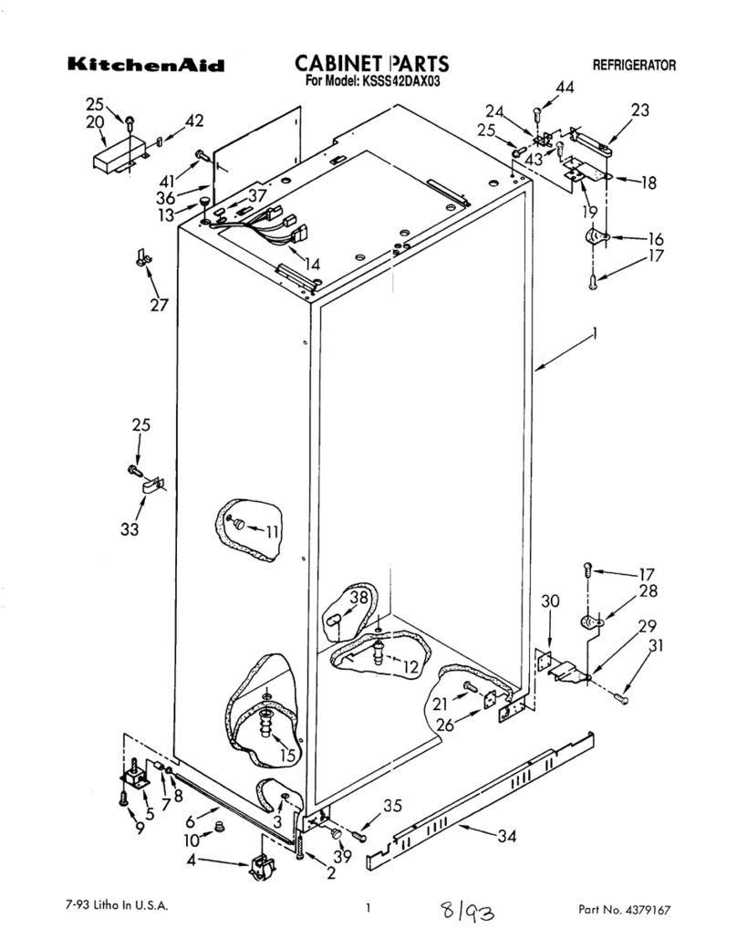 KitchenAid KSSS42DAX03 parts list