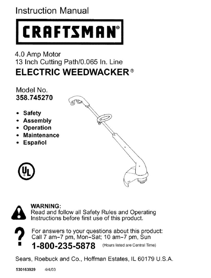 Craftsman WEEDWACKER 358.745270 instruction manual Craftsman WEEDWACKER 358.745270 instruction manual