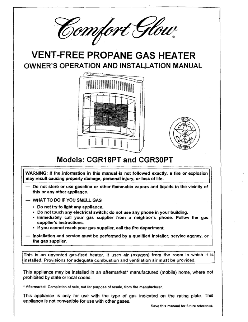Desa Comfort Glow CGR30PT OWNER'S OPERATION AND INSTALLATION MANUAL