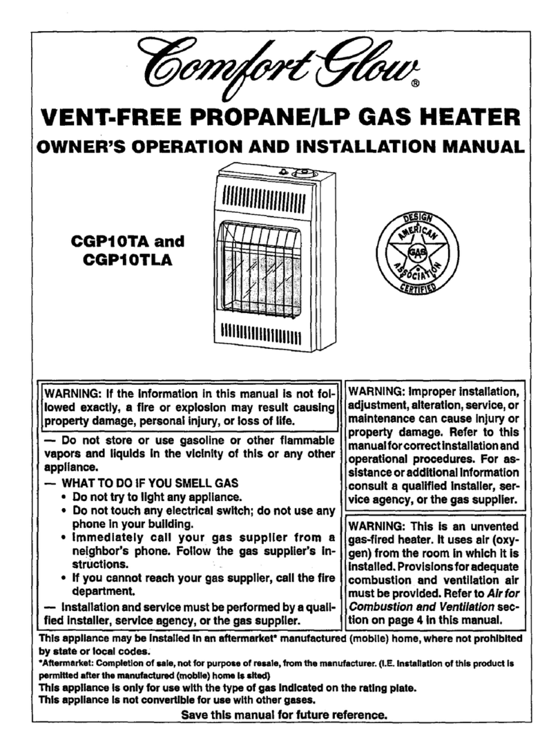 Desa Comfort Glow CGP10TLA Quick start guide