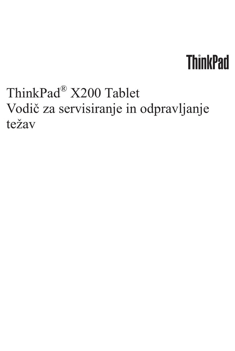 Lenovo ThinkPad X200 Tablet 7453 Vodič za servisiranje in odpravljanje težav Lenovo ThinkPad X200 Tablet 7453 Vodič za servisiranje in odpravljanje težav