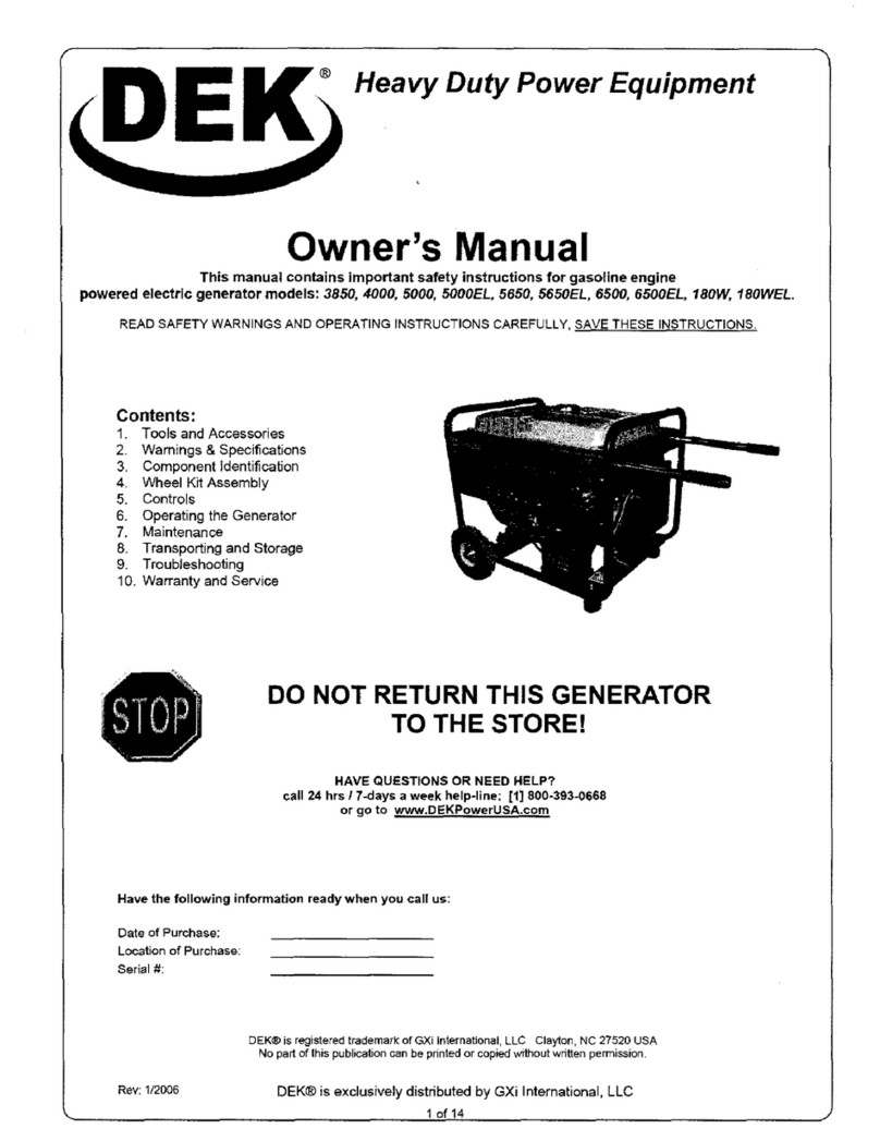 DEK 4000 owner's manual