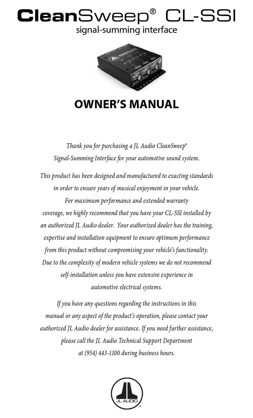 JL Audio CleanSweep CL_SSI owner's manual