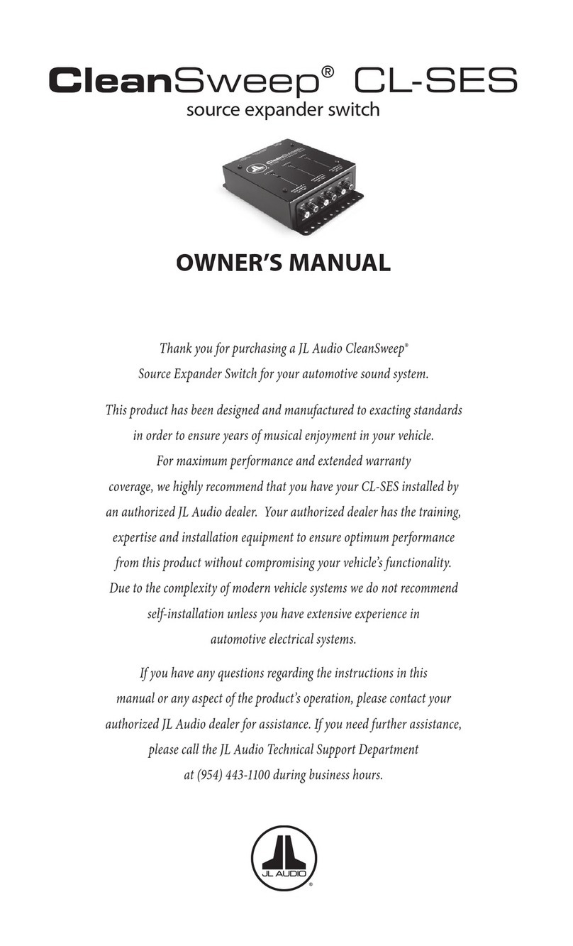 JL Audio CleanSweep CL_SES owner's manual