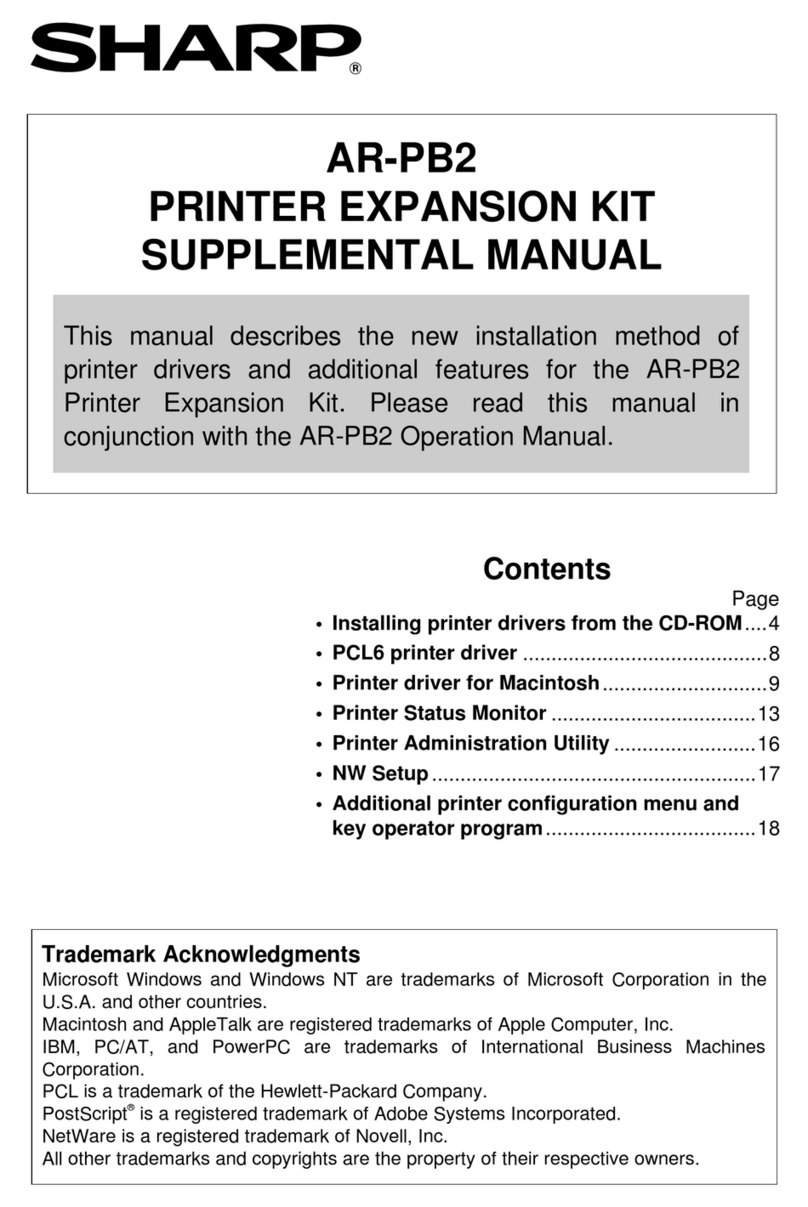 Sharp AR-PB2 Owner's manual Sharp AR-PB2 Owner's manual