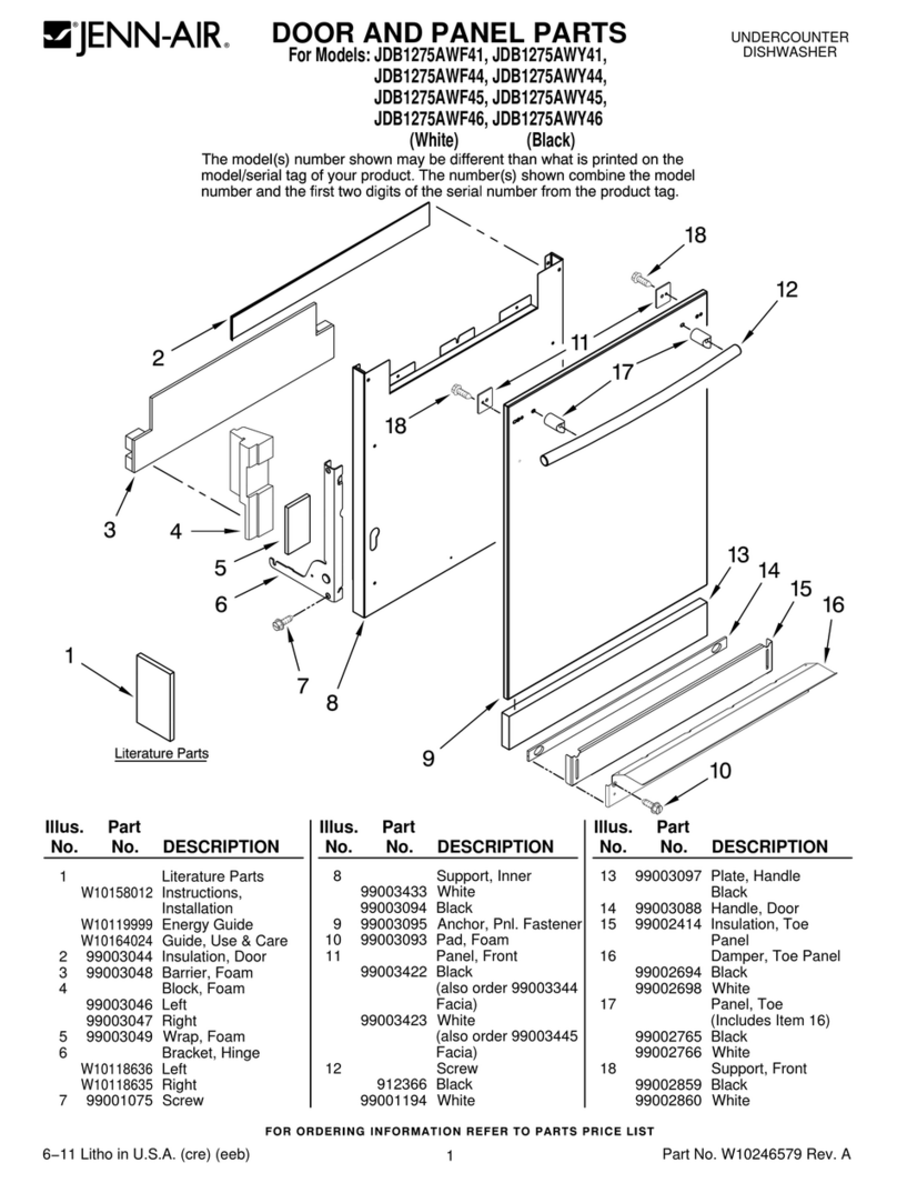Jenn-Air JDB1275AWF41 User manual