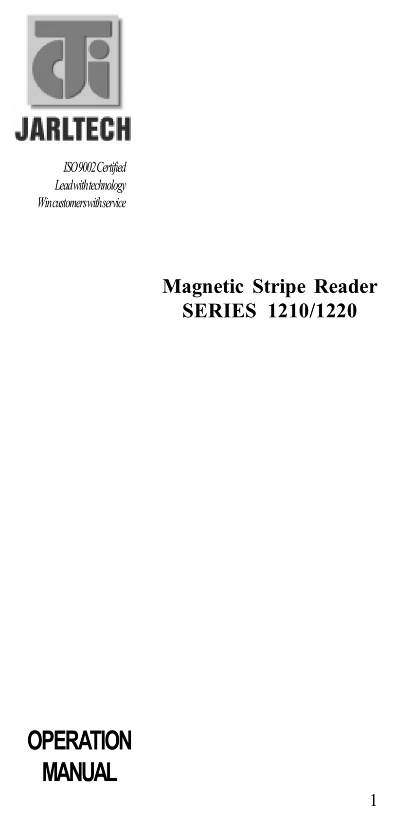 JARLTECH 1210 Series Operation manual