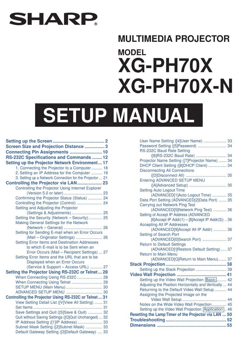 Sharp XG-PH70X - XGA DLP Projector User guide
