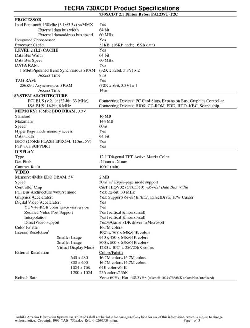 Toshiba Tecra 730XCDT User manual
