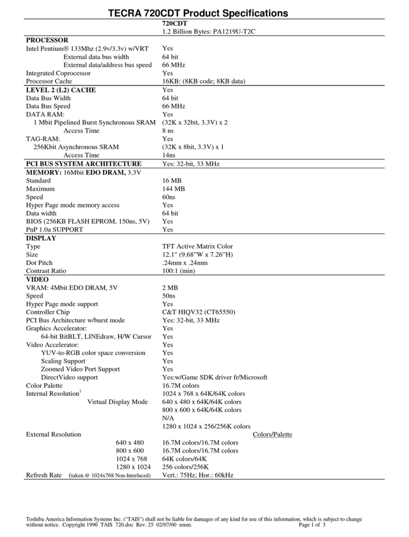 Toshiba Tecra 710CDT User manual