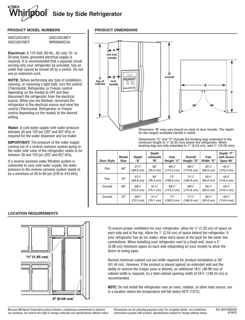 Whirlpool GSC25C4EY User instructions
