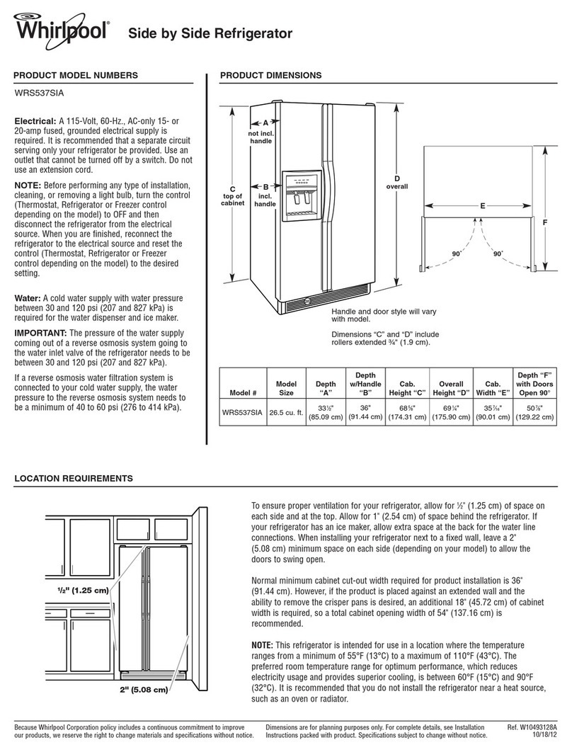 Whirlpool WRS537SIA User instructions