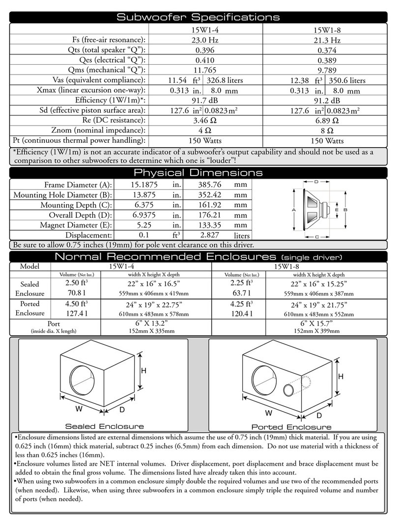 JL Audio 15W1-4 User manual