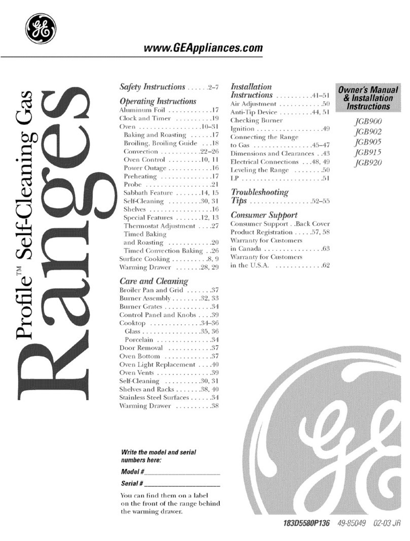 GE Appliances Profile JGB900 Operating instructions