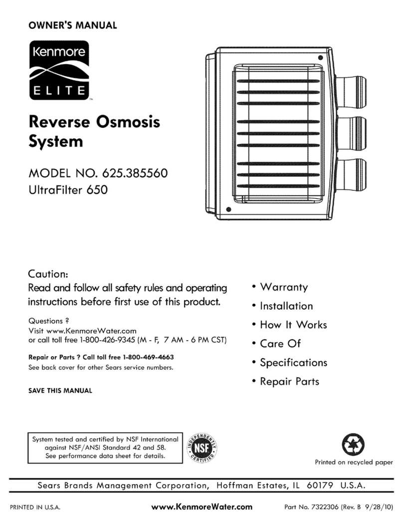 Kenmore 625.385560 UltraFilter 650 User manual Kenmore 625.385560 UltraFilter 650 User manual