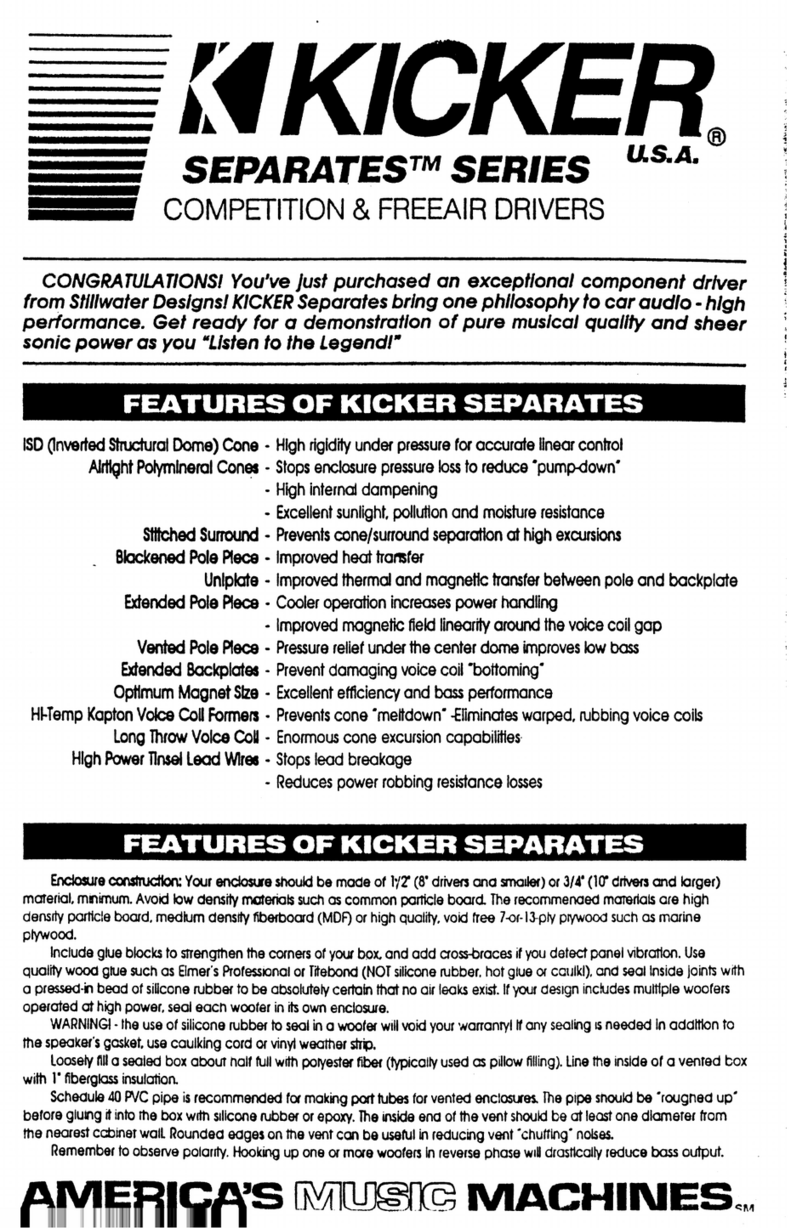 Kicker Separates Series manual