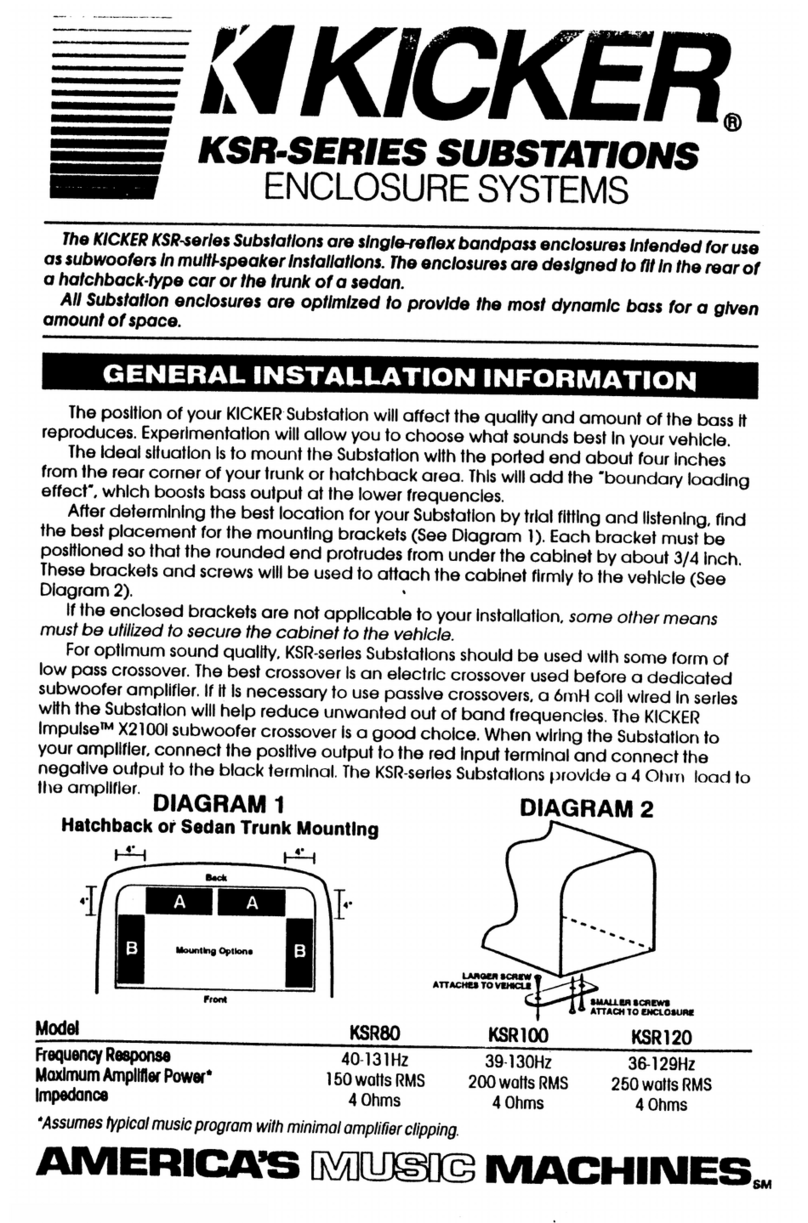 Kicker KSR-Series User manual Kicker KSR-Series User manual