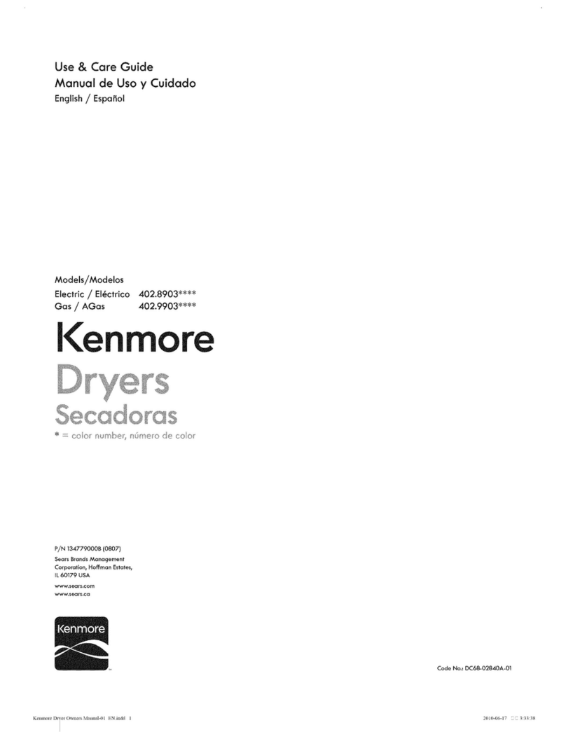 Kenmore 402.8903 Series Use & care guide