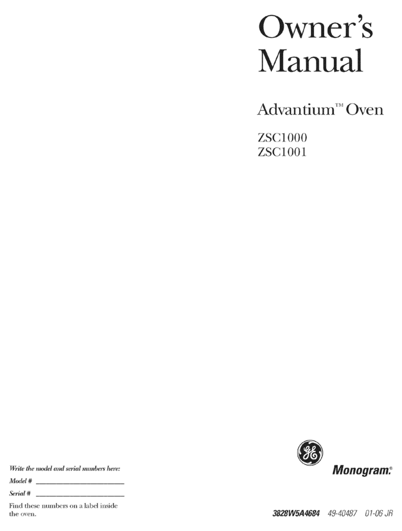 GE Monogram Advantium ZSC1000 owner's manual