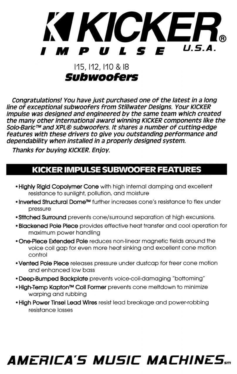 Kicker Impulse I10 User manual