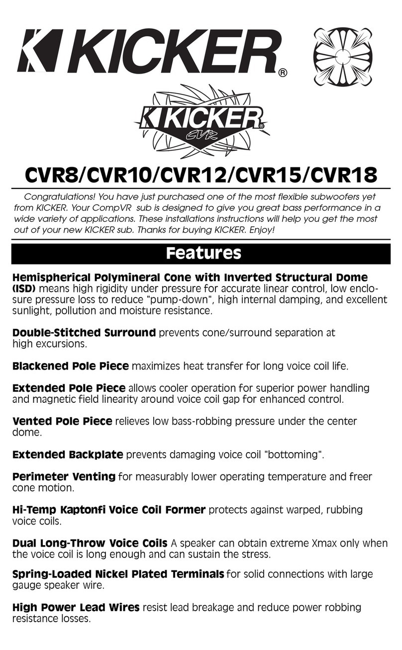 Kicker CompVR CVR8 User manual