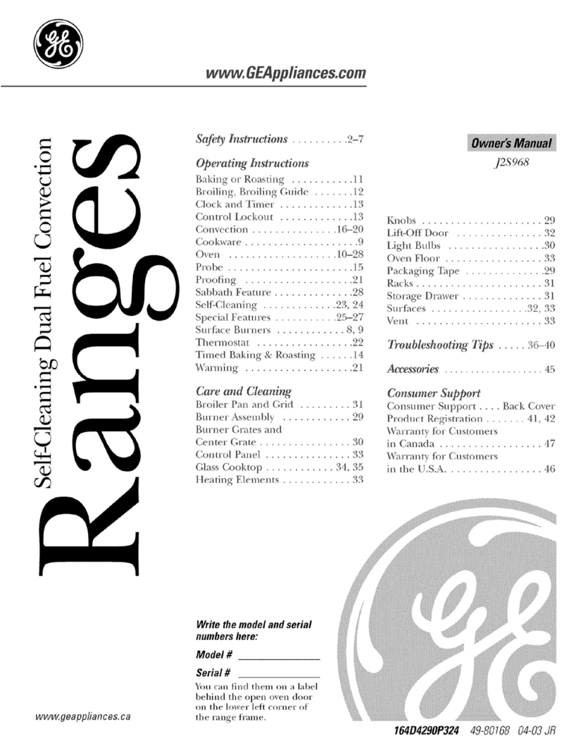 GE Profile J2S968 SERIES User manual
