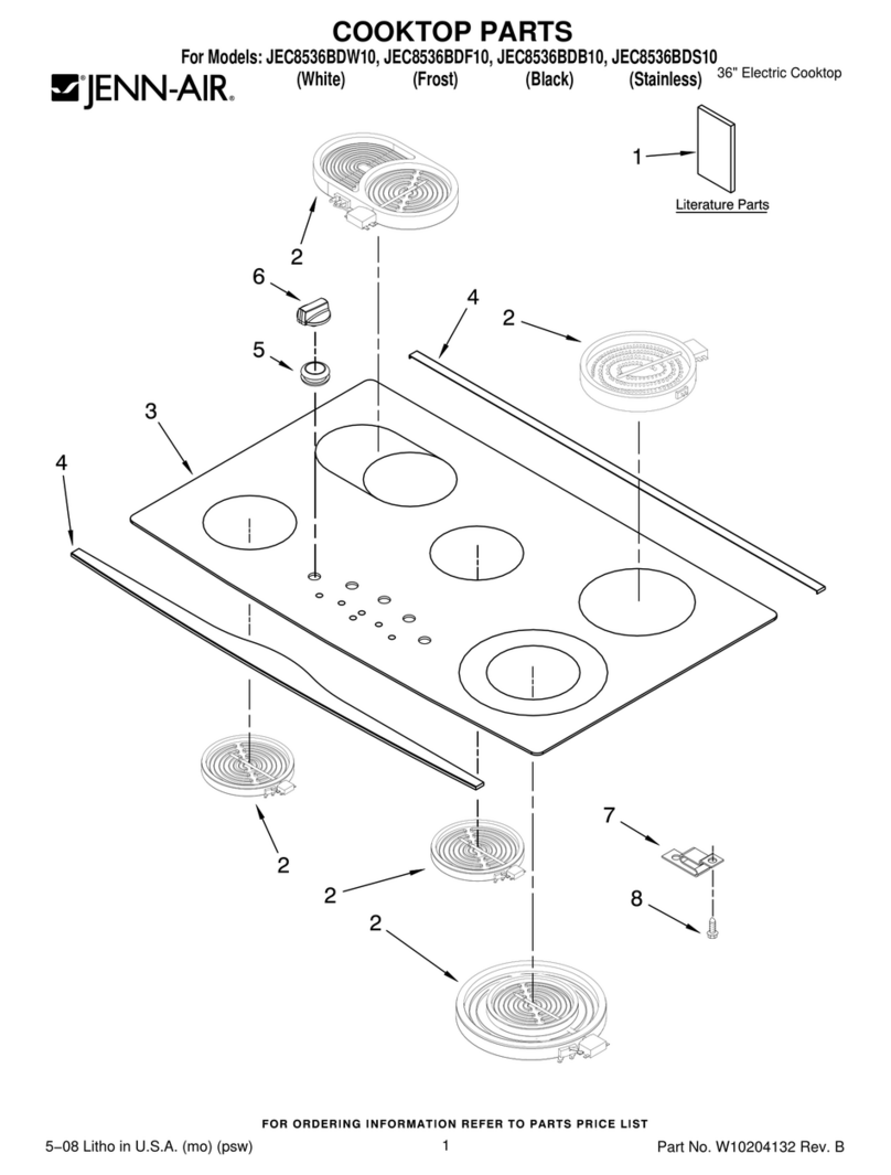 Jenn-Air JEC8536BDB10 parts list