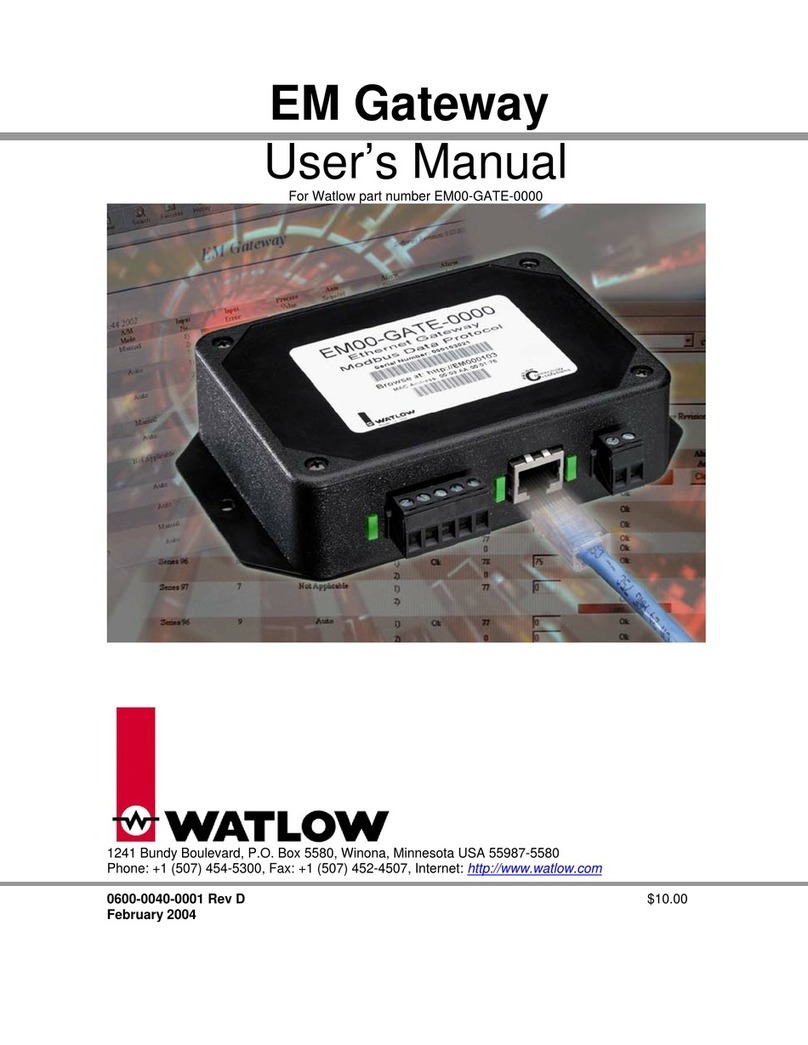 Watlow Electric EM00-GATE-0000 user manual Watlow Electric EM00-GATE-0000 user manual