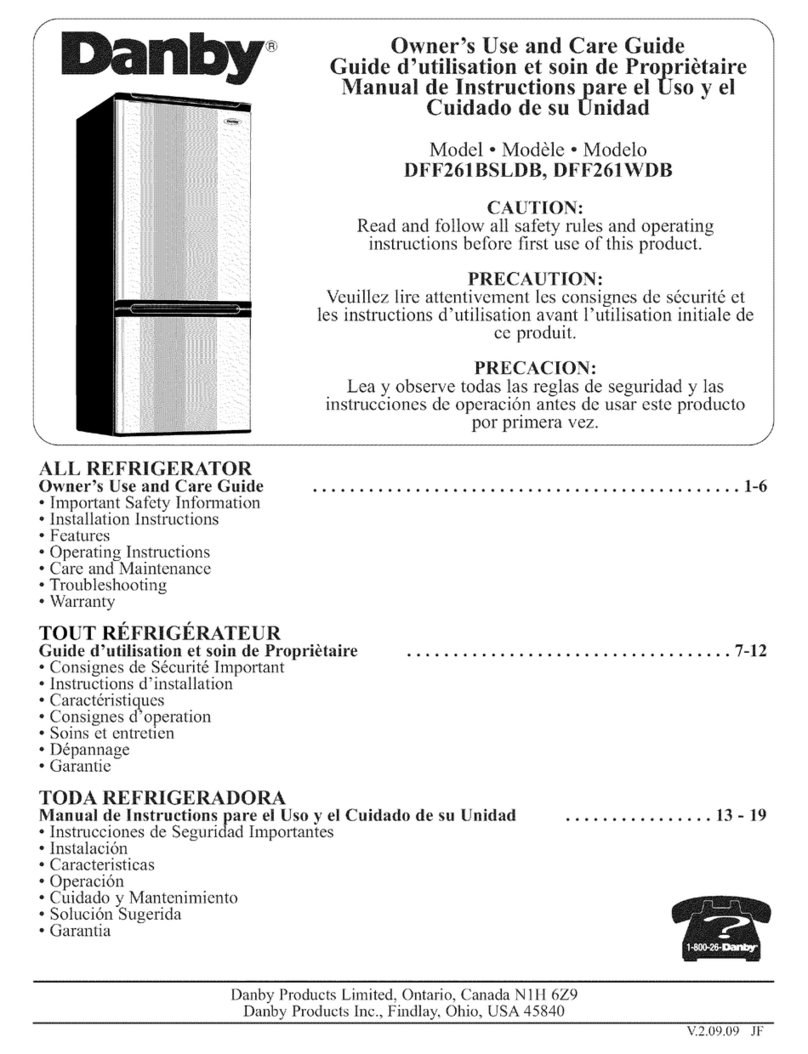 Danby DFF261WDB Assembly instructions