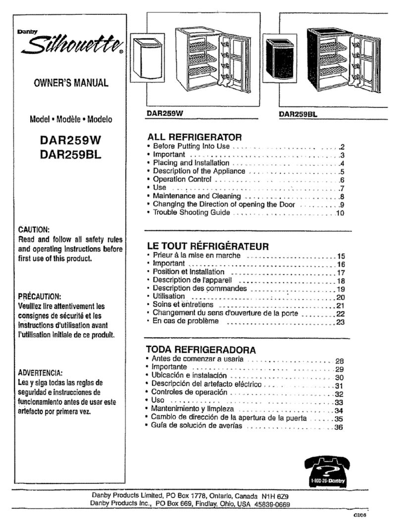 Danby Silhouette DAR259W User manual