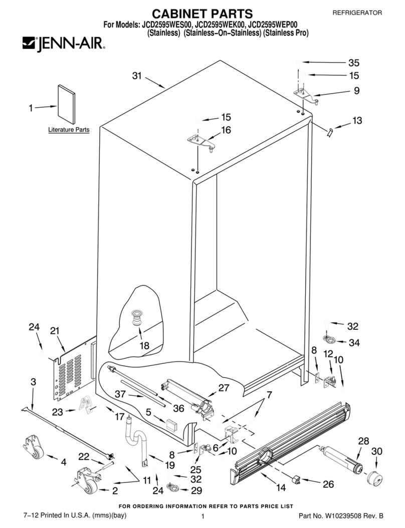 Jenn-Air JCD2595WES00 parts list