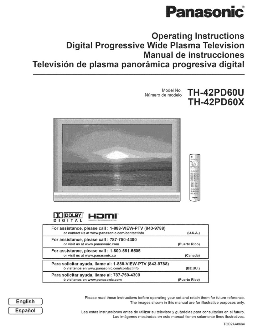 Panasonic TH42PD60X - 42" SD PDP TV User manual