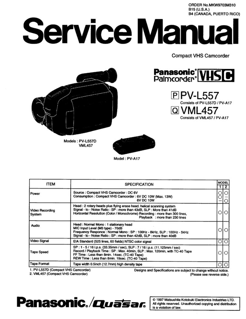 Panasonic Palmcoder PV-L557 Service manual
