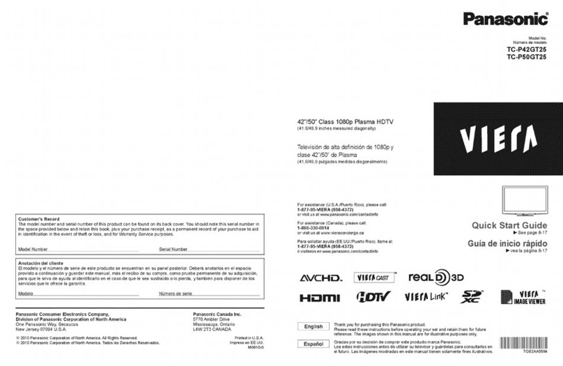 Panasonic Viera TC-P42GT25 User manual