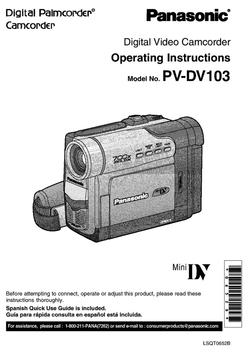 Panasonic Digital Palmcoder PV-DV103 User manual