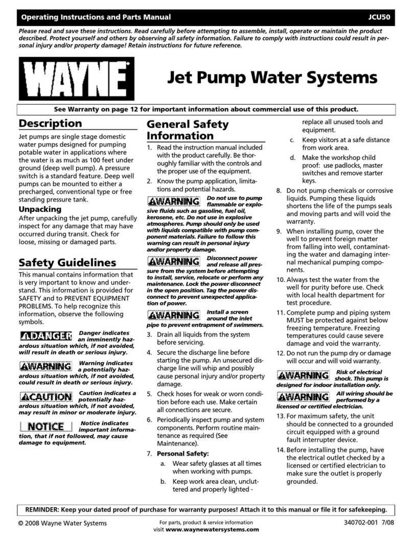 Wayne JCU50 Service manual
