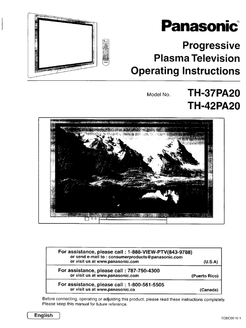 Panasonic Viera TH-37PA20 User manual