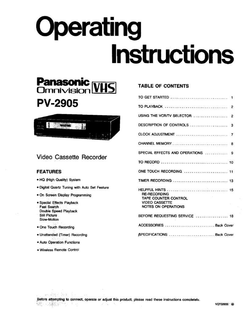 Panasonic Omnivision PV-2905 operating instructions