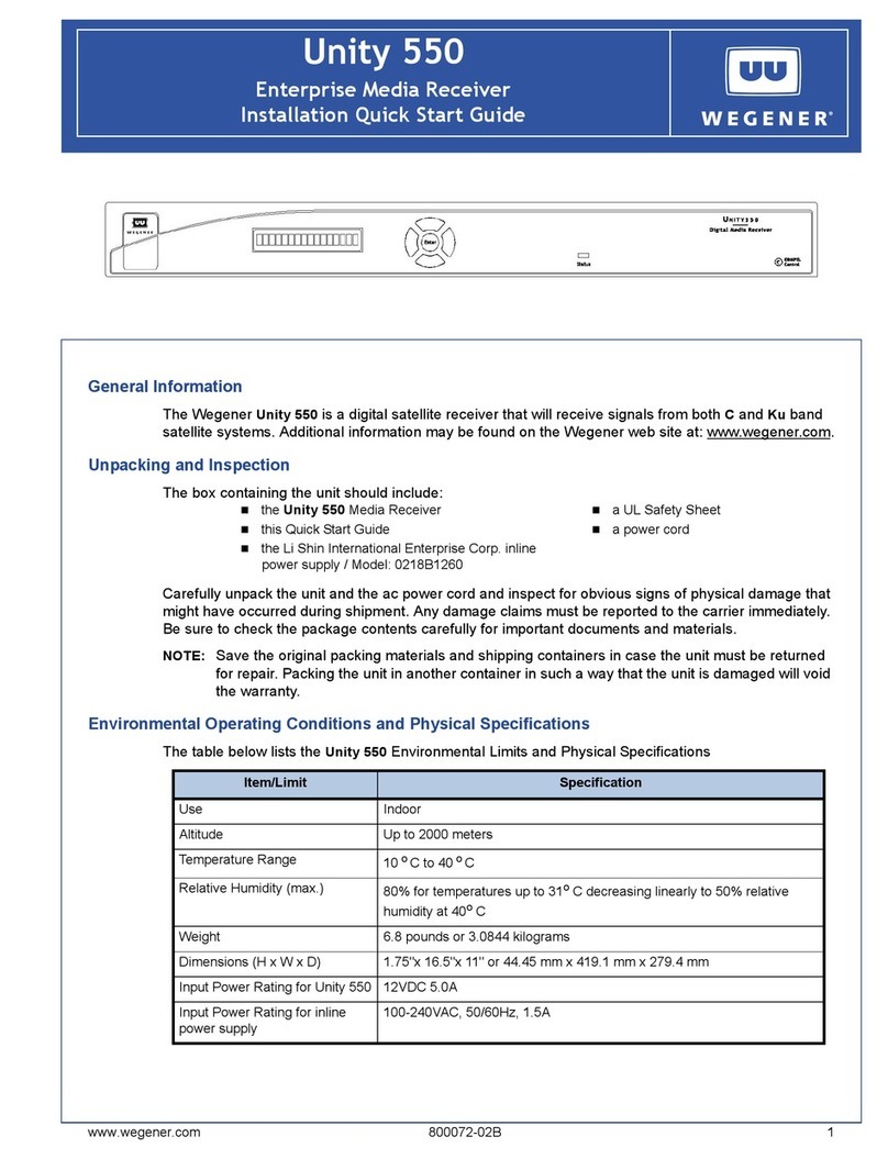 Wegener UNITY 550 Datasheet
